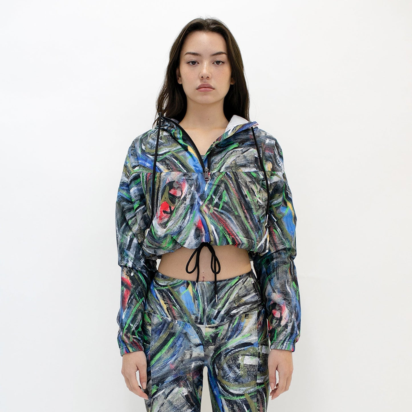 Mona Art Cropped Windbreaker