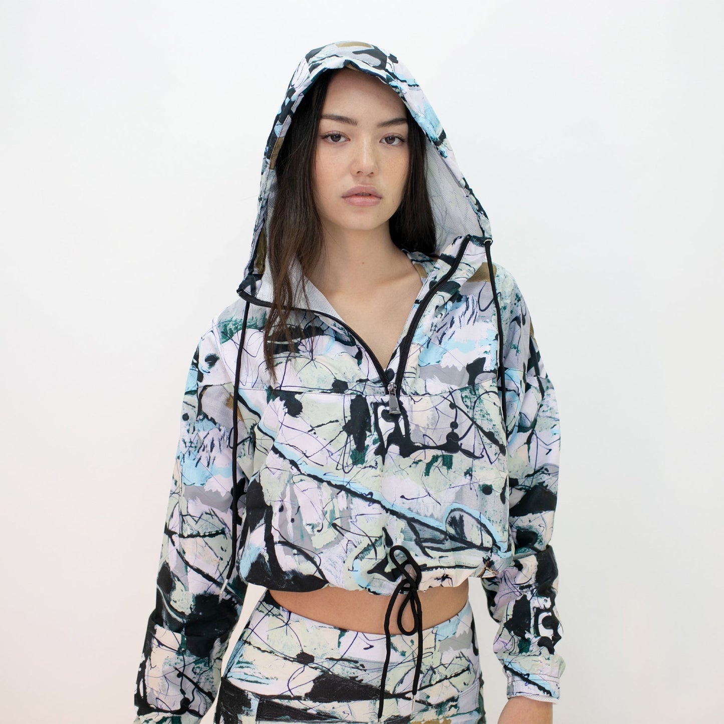 Daydream Art Cropped Windbreaker