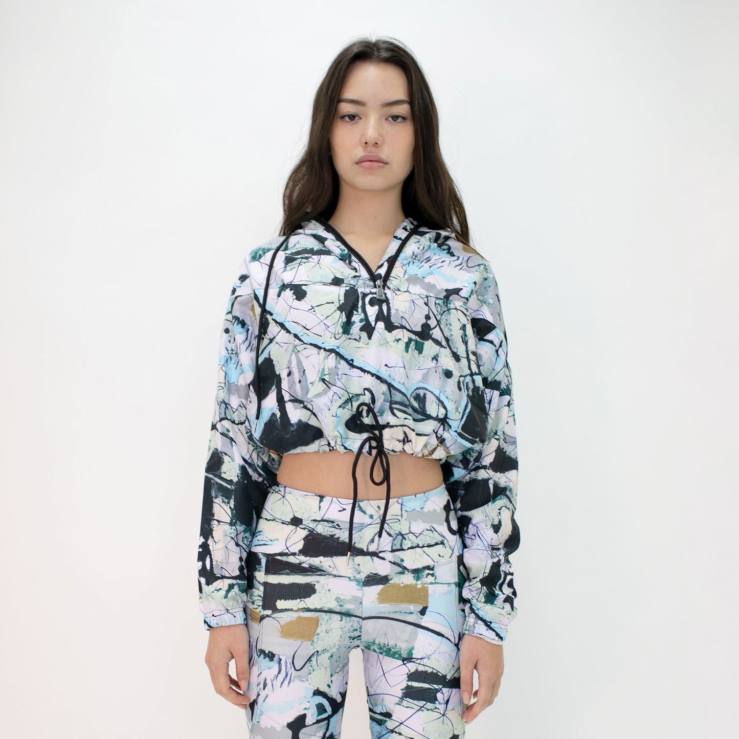 Daydream Art Cropped Windbreaker