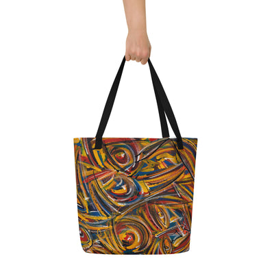 Chasing Fire Art Large Tote Bag