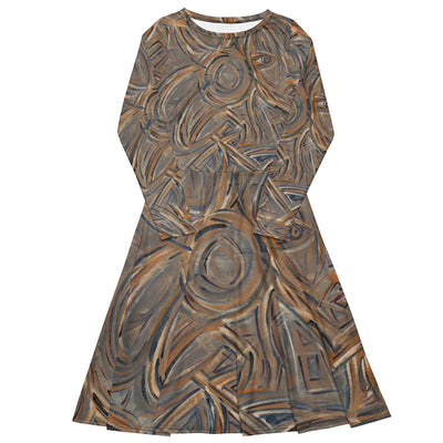 Goddess Art long sleeve midi dress