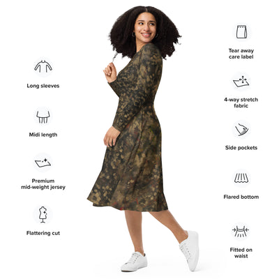 Courage Art long sleeve midi dress