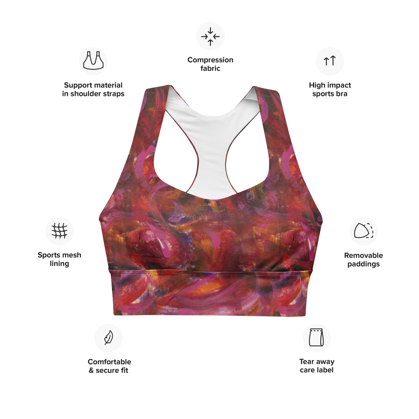 Sunrise Art Longline Sports Bra