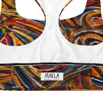 Chasing Fire Art Longline Sports Bra