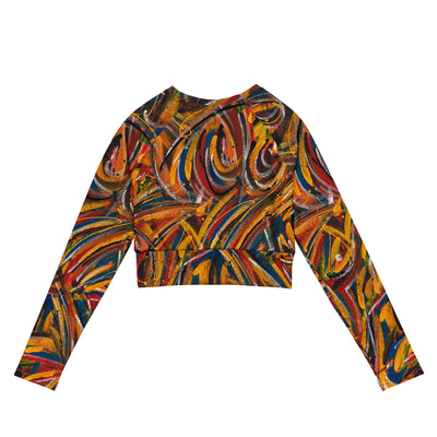 Chasing Fire Art Recycled long-sleeve crop top