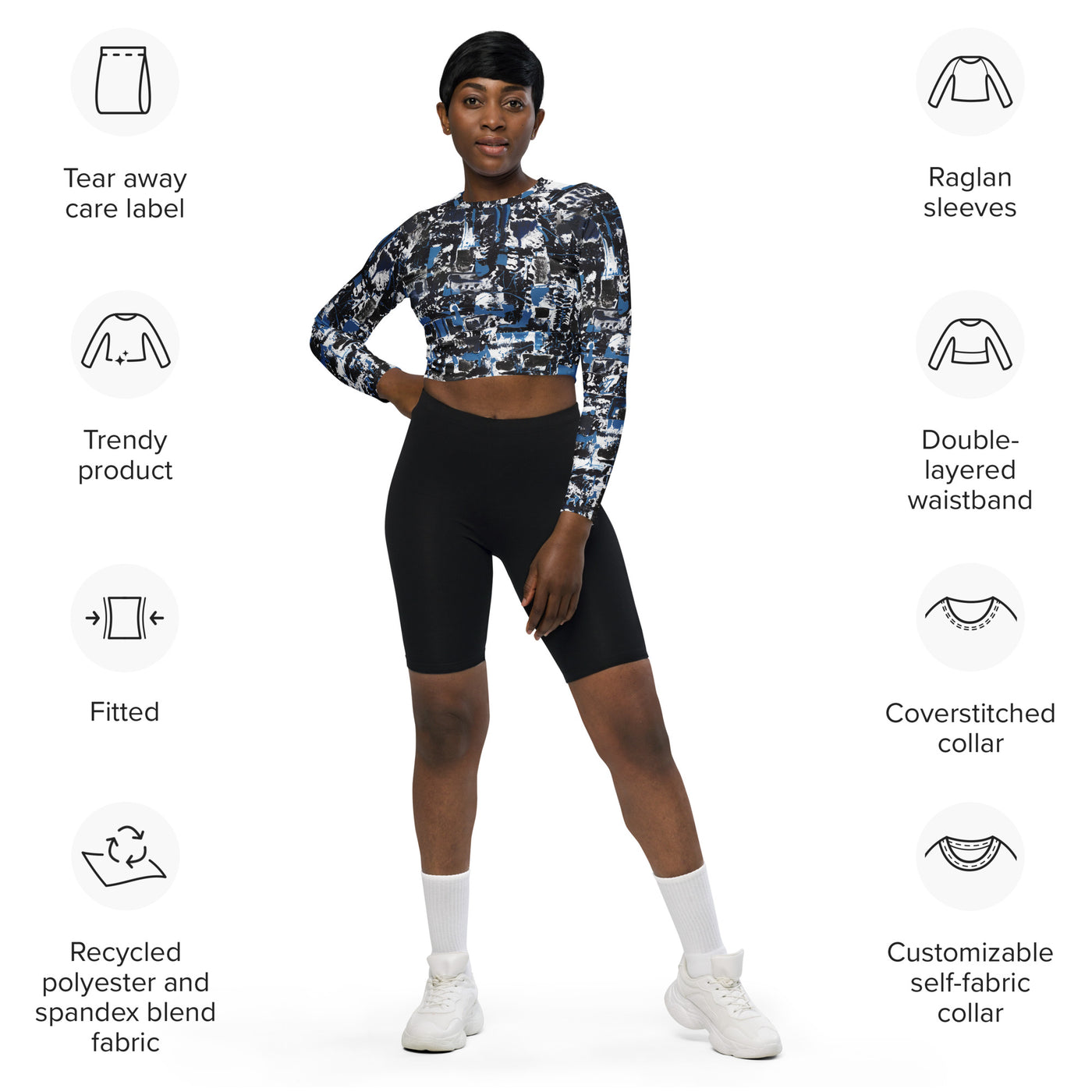 Rhythm Art Recycled Long Sleeve Crop Shirt
