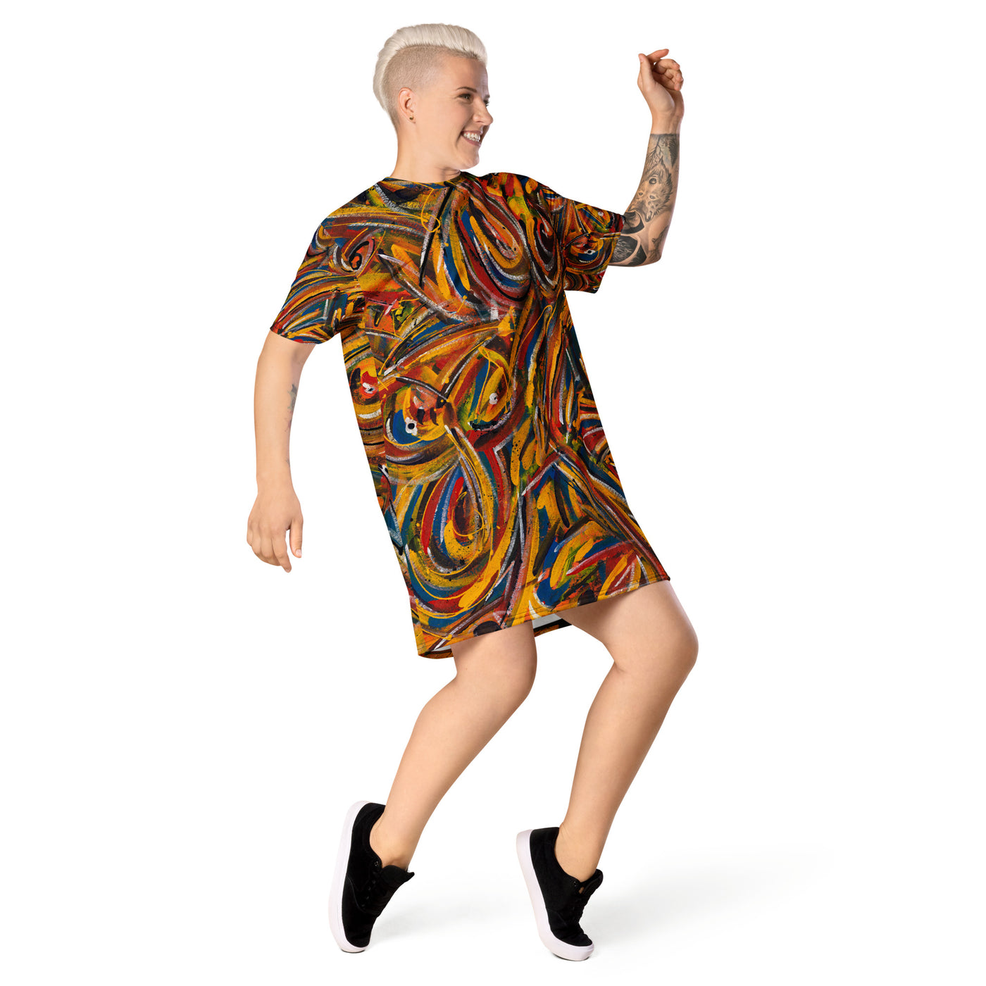 Chasing Fire Art T-shirt dress