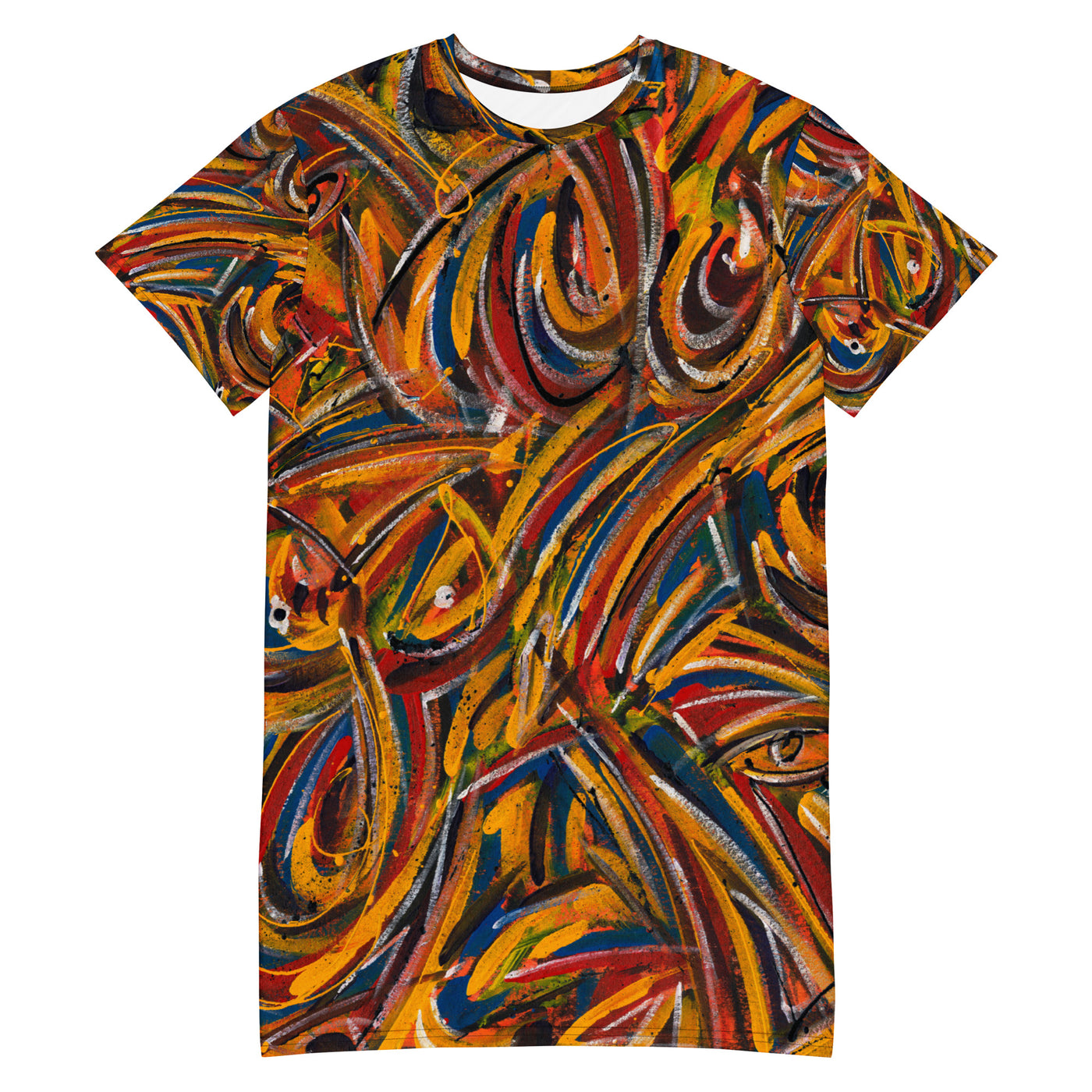 Chasing Fire Art T-shirt dress