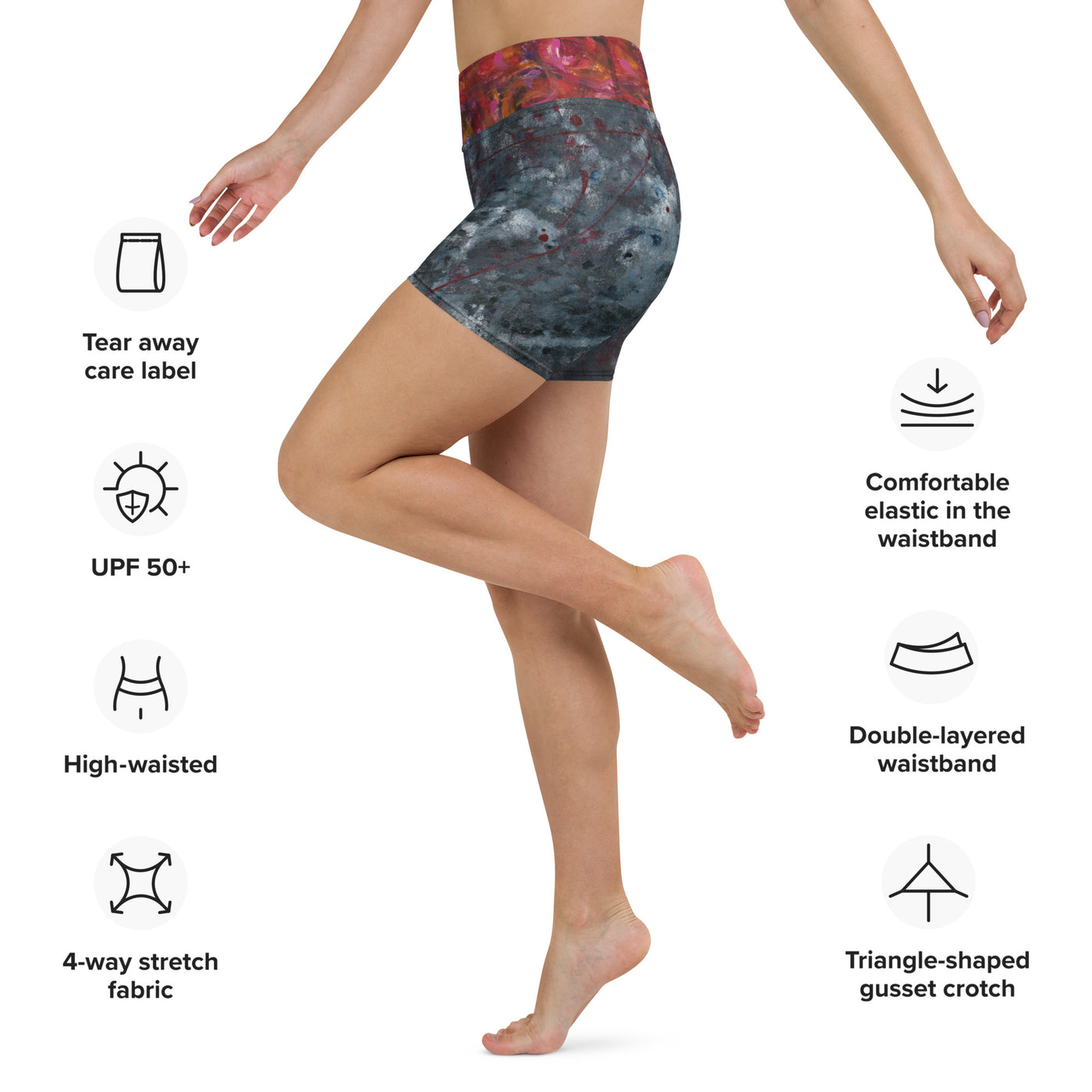 Carcel Sunrise Art Yoga Shorts
